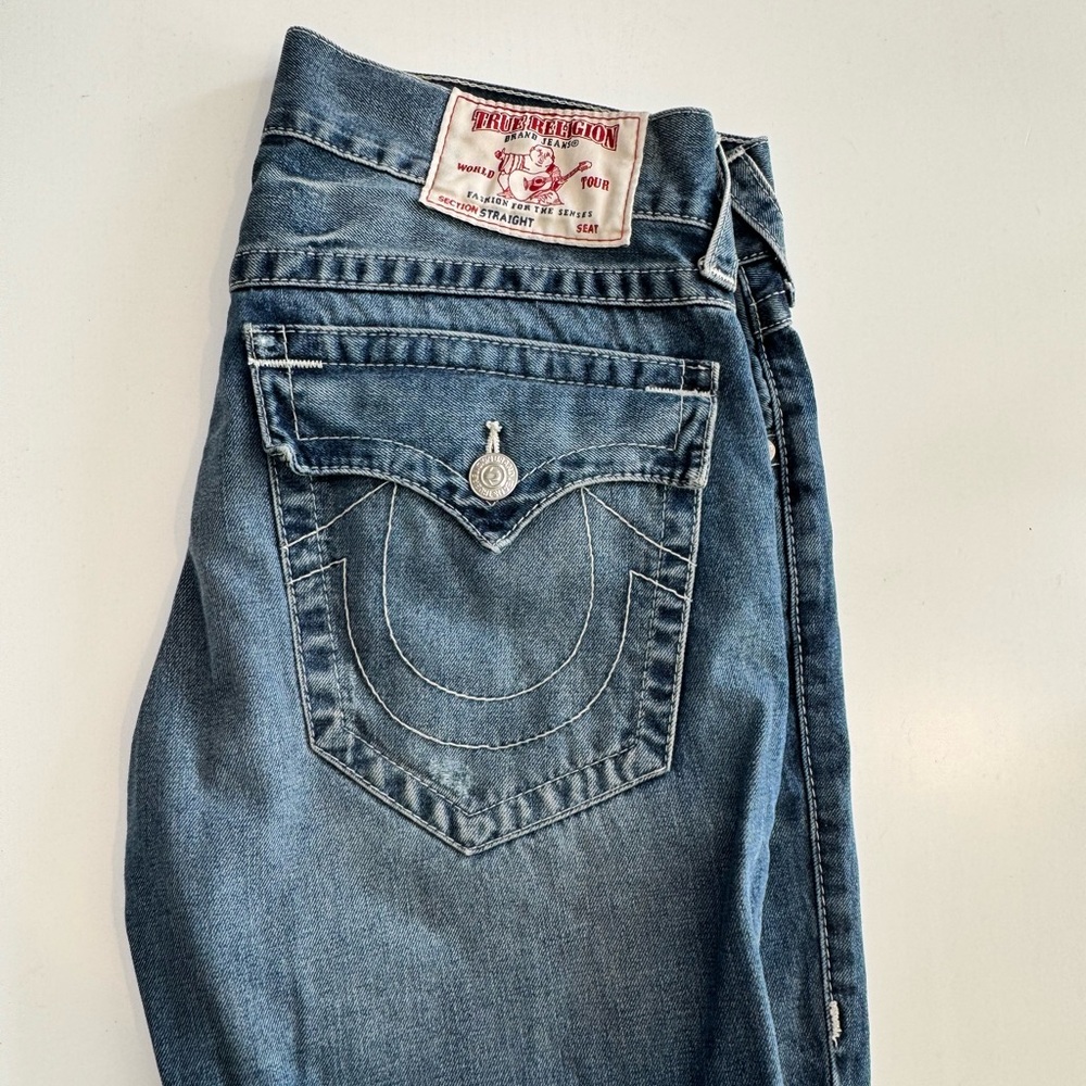 Men’s True Religion basic Straight WFLPS Natural Casual Premium Jeans - Picture 2 of 7